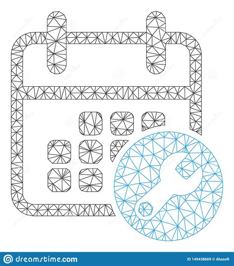 Het Veelhoekige Kader Vectormesh Illustration Van De Kalenderopstelling