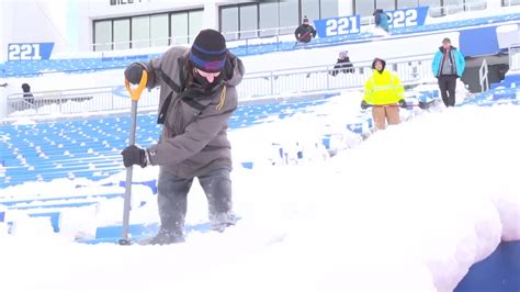 Shovelers Work To Get Highmark Stadium Ready For Buffalo Bills Wild