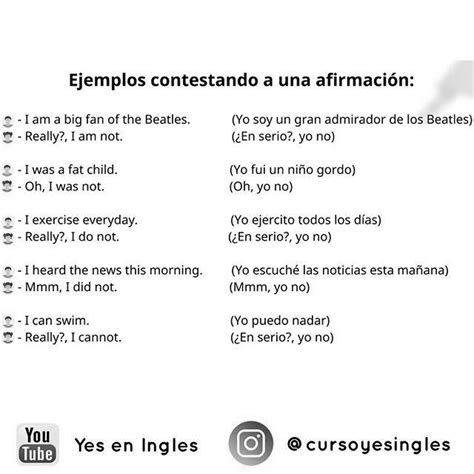 Ejemplos De Oraciones Afirmativas En Inglés Ejemplos De