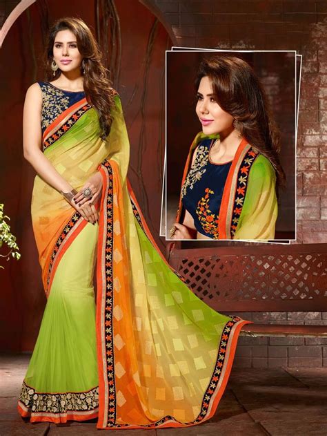 Green Georgette Party Wear Saree 61033