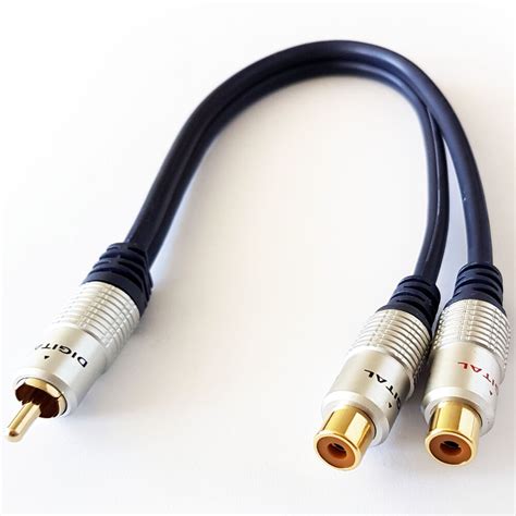 1 Rca Male To 2 Phono Female Splitter Y Adapter Cablelead T Subwoofer