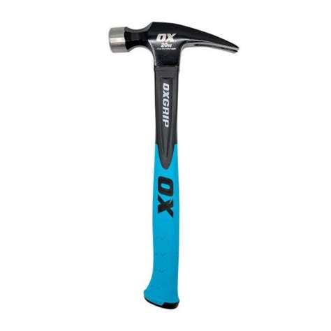 Trade 20 Ounce Fiberglass Handle Straight Claw Hammer Ox Hammers