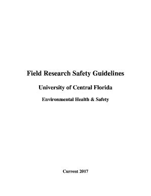 Fillable Online Ehs Ucf Field Research Safety Guidelines Fax Email