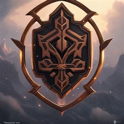 AI Art Generator: Rune shield symbol black and brown diseased