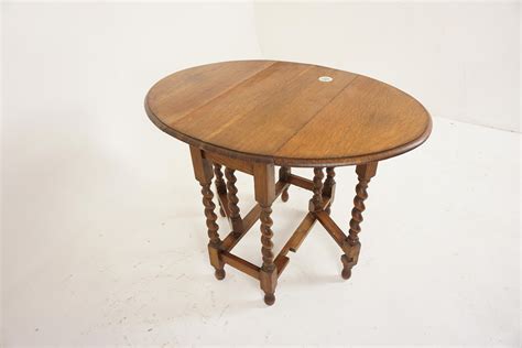 Ant Barley Twist Oak Gateleg Table Drop Leaf Table Scotland 1910