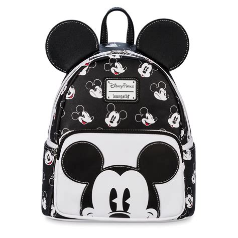 Disney Loungefly Black White Mickey Mouse Faces Mini Backpack Atelier