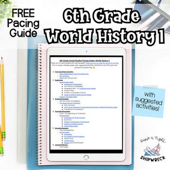 6th Grade World History 1 Pacing Guide FREEBIE With Suggested Activities