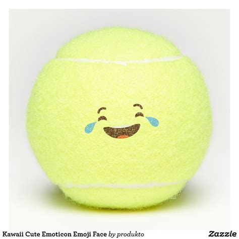 Kawaii Cute Emoticon Emoji Face Tennis Balls Kawaii Cute