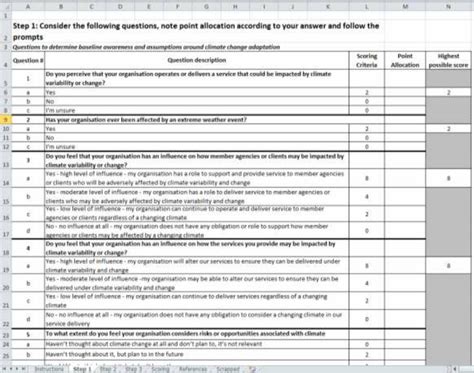 Example portion of Step 1 workbook within the self-evaluation | Download Scientific Diagram