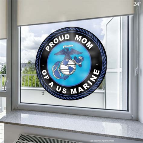 Proud Marine Mom Static Cling Decal