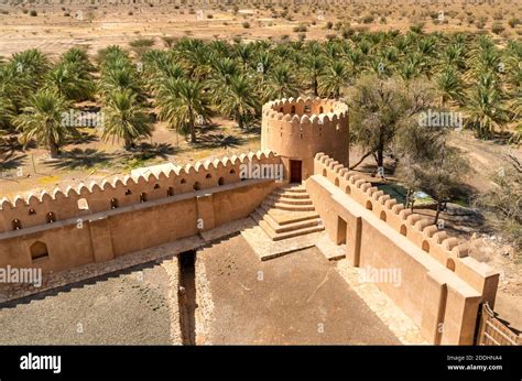 Terrace Of The Jabreen Castle In Bahla Sultanate Of Oman Stock Photo