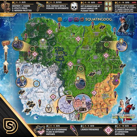 Fortnite Cheat Sheet Map For Season Week Challenges Fortnite Insider