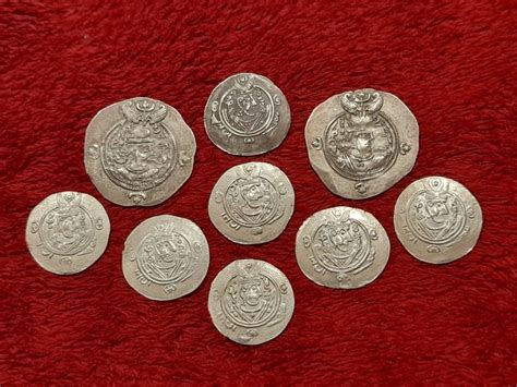 Sassanidenreich Lote De Monedas De Plata Sas Nidas Drachmas Y