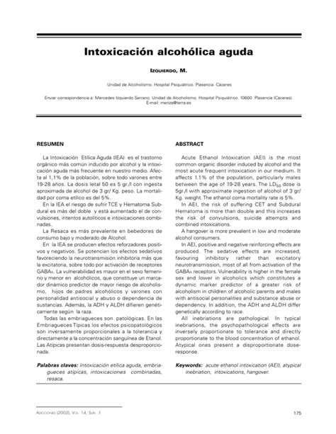 Intoxicación alcohólica aguda