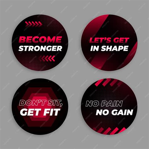 Free Vector | Gradient gym labels set