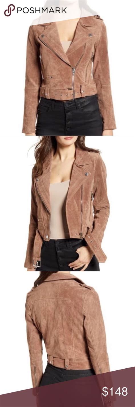 Blank NYC Suede Moto Jacket W Belt Coffee Bean Buttery Soft And Ultra