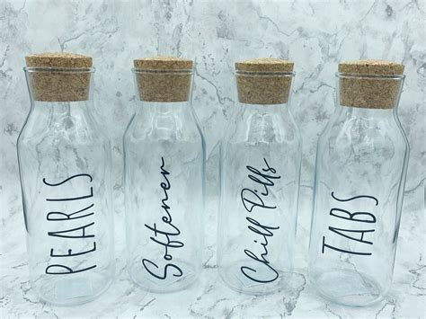 Personalised Glass Laundry Storage Containers With Vinyl Decal Mrs Hinch Inspired Home