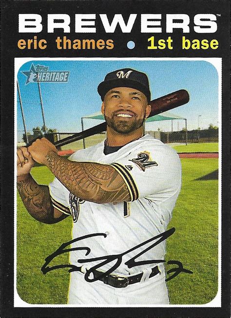 Eric Thames Topps Heritage Milwaukee Brewers Baseball Card