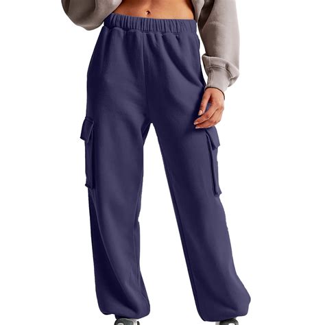 YDKZYMD Cargo Sweatpants Women Fleece Drawstring Jogger Pants With