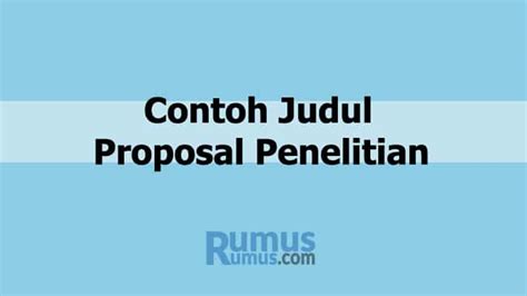 Contoh Judul Proposal Skripsi 55 Koleksi Gambar