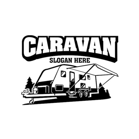 Caravane Prêt à Lemploi Logo Vectoriel Isolé Idéal Pour Le Logo De L