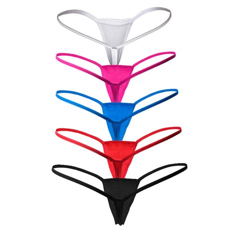 Pack Womens Mini Bikini Thong Sexy Micro G String Panties Solid