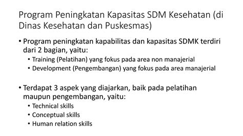 Peningkatan Kapasitas SDM Kesehatan Di Dinkes Puskesmas PPT