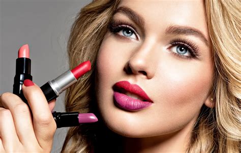 Wallpaper Look Face Portrait Makeup Lipstick Hairstyle Blonde Curls For Mobile And