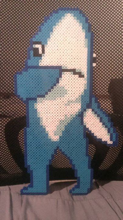 Left Shark Bead Sprite Pattern By Mel Paradise Perler Beads Diy Perler Bead Crafts Perler