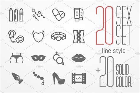 Sex Shop Icons Set Illustrator Graphics ~ Creative Market