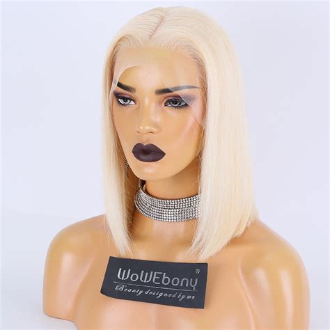 Fast Shipping Wowebony Blonde Hair Indian Remy Hair Straight Bob Cut