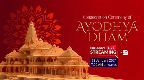 Live Consecration Ceremony Of Ram Mandir Ayodhya Dham 22nd Jan 2024 Youtube