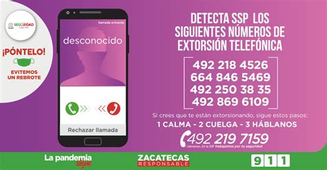 ALERTA SSP SOBRE NÚMEROS DETECTADOS COMO EXTORSIVOS Secretaría de