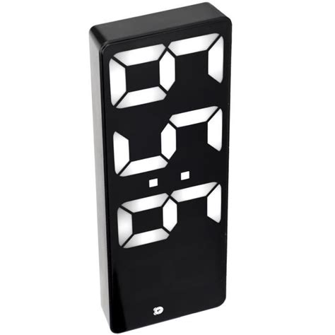 Zerone Réveil miroir rechargeable Réveil Miroir LED Horloge