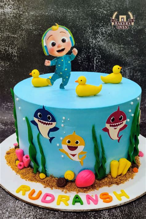 Cocomelon Baby Shark Cake For Children Boys First Birthday Cake Baby