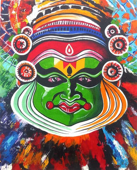 Original Handpainted Kathakali Painting South Indian Malayalam Wall