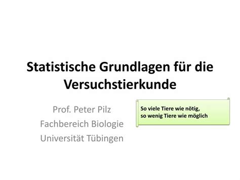 PDF Statistische Grundlagen für Versuchstierkunde 1