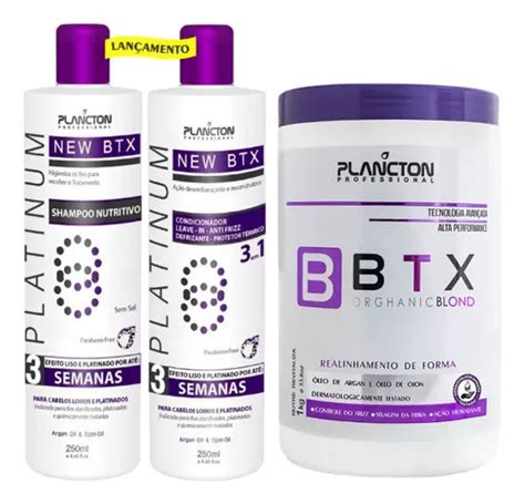 Kit 3 Semanas Btx Plancton Orghanic Platinum Matizador 1kg