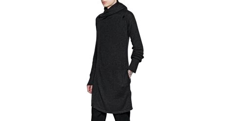 Rick Owens Silk Mohair Knit Hooded Cardigan In Black For Men Lyst