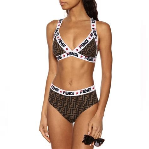 Fendi Swim Fendi Intarsiatrimmed Bikini Poshmark