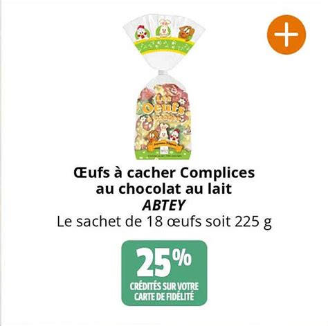 Promo Ufs Cacher Complices Au Chocolat Au Lait Abtey Chez Coccinelle