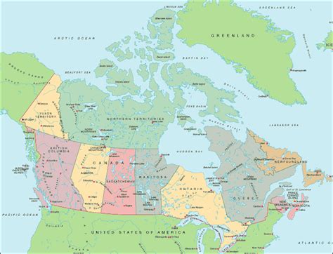 Map of Canada - Political Map of Canada - Provinces and Territories