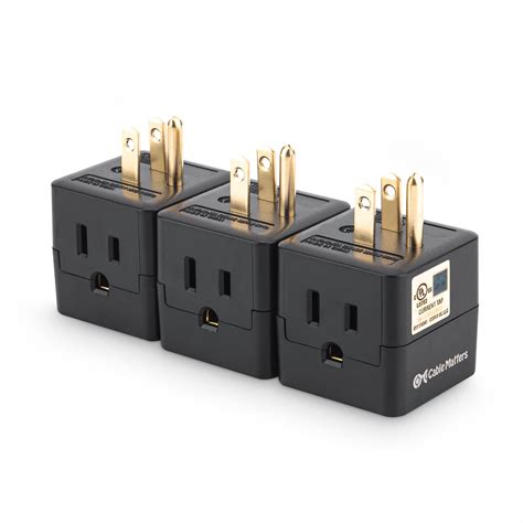 UL Listed Cable Matters 3 Pack 3 Outlet Wall Adapter 3 Outlet Power