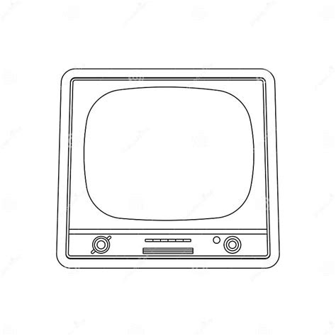 Retro Tv Outline Icon Illustration On Isolated White Background Stock