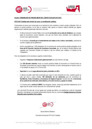 Comunicado Inicio Curso 13 14 PDF