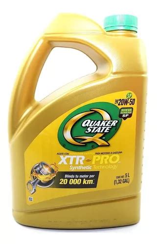 Aceite Motor 20w50 Xtr Pro Garrafa 5 Lts Quaker State Envío gratis