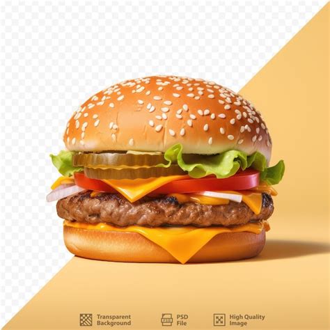 Premium Psd Cheeseburger On Transparent Background