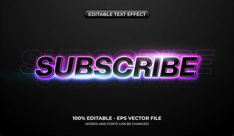 Glowing Subscribe Text Effect Graphic By Alfaruki Design · Creative