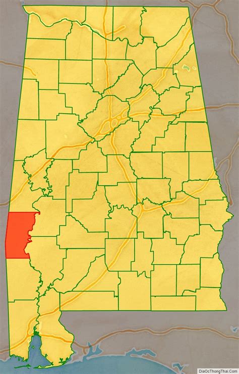 Map of Choctaw County, Alabama - Thong Thai Real