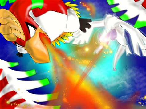 ho-oh versus Lugia by Puschelhuhn on DeviantArt